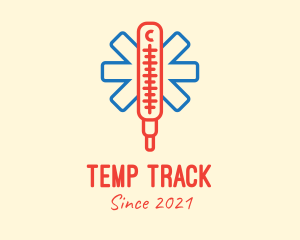 Medical Clinic Thermometer  logo design