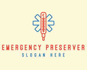 Medical Clinic Thermometer  logo design