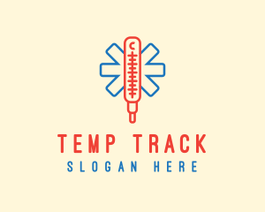 Medical Clinic Thermometer  logo design