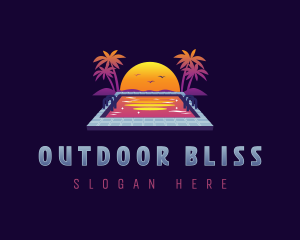 Resort Beach Pool logo design