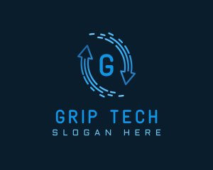 Gradient Tech Loop Arrow logo design