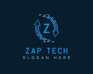 Gradient Tech Loop Arrow logo design