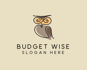 Swirly Doodle Owl  logo design