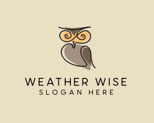 Swirly Doodle Owl  logo design