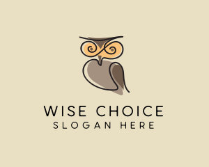 Swirly Doodle Owl  logo design