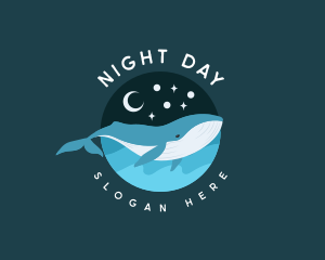 Dreamy Night Whale logo design