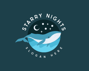 Dreamy Night Whale logo design