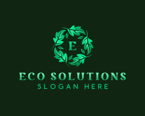 Eco Garden Leaves logo design