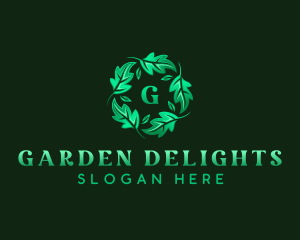 Eco Garden Leaves logo design