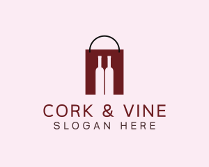 Wine Shopping Bag  logo design