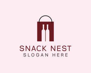 Wine Shopping Bag  logo design