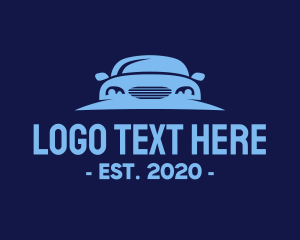 Blue Car Automobile logo