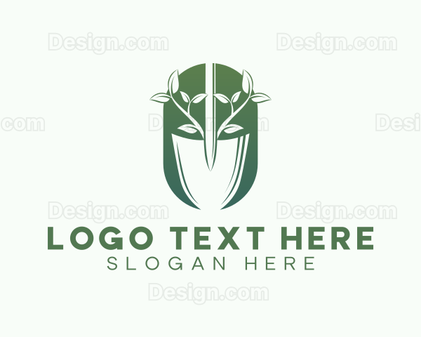 Landscaper Shovel Plant Logo