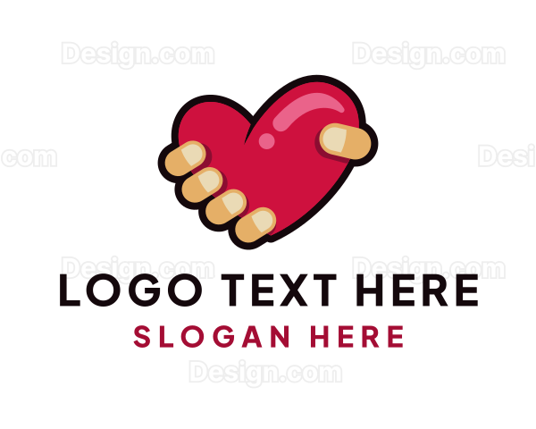 Valentine Heart Hand Logo