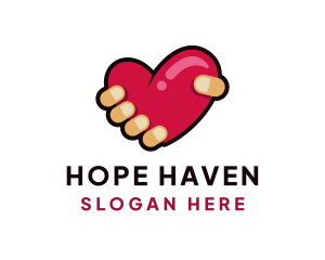 Valentine Heart Hand logo