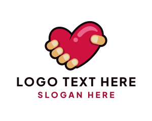 Valentine Heart Hand logo