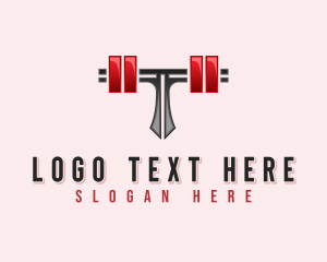 Fitness Barbell Letter T logo