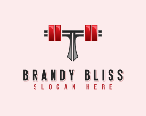 Fitness Barbell Letter T Logo