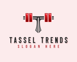 Fitness Barbell Letter T logo design