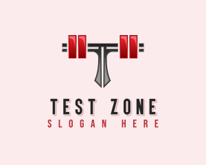 Fitness Barbell Letter T logo design