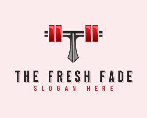 Fitness Barbell Letter T logo design