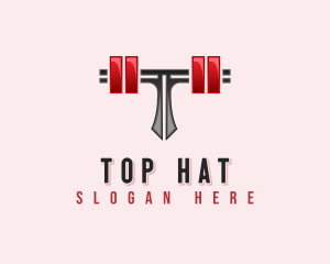 Fitness Barbell Letter T logo design