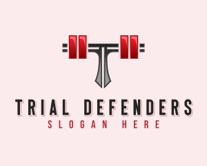 Fitness Barbell Letter T logo design