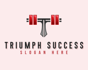 Fitness Barbell Letter T logo design