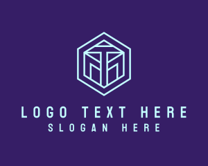 Hexagonal Minimalist Tech logo