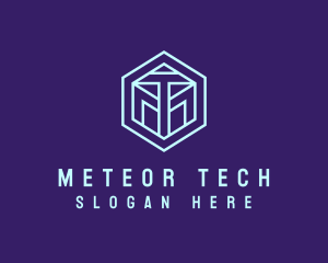 Hexagonal Minimalist Tech logo design