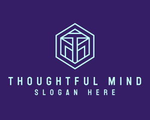 Hexagonal Minimalist Tech logo design