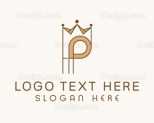 Brown Royal Crown Letter P Logo