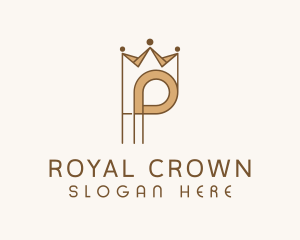 Brown Royal Crown Letter P logo