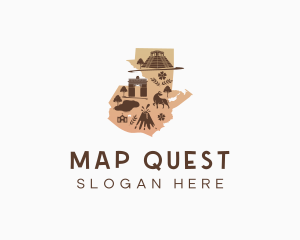 Guatemala Travel Map logo design