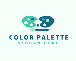 Paint Palette & Brush logo design