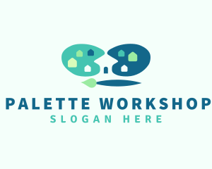 Paint Palette & Brush logo