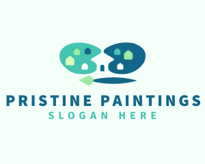 Paint Palette & Brush logo design