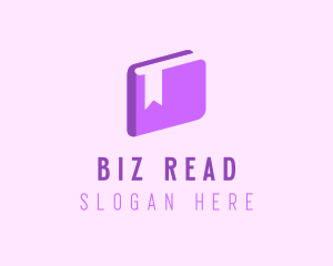 Book Purple Bookmark logo design