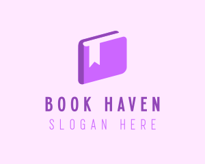 Book Purple Bookmark logo design