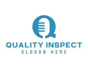 Microphone Letter Q logo design