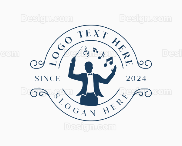 Music Orchestra Maestro Conductor Logo