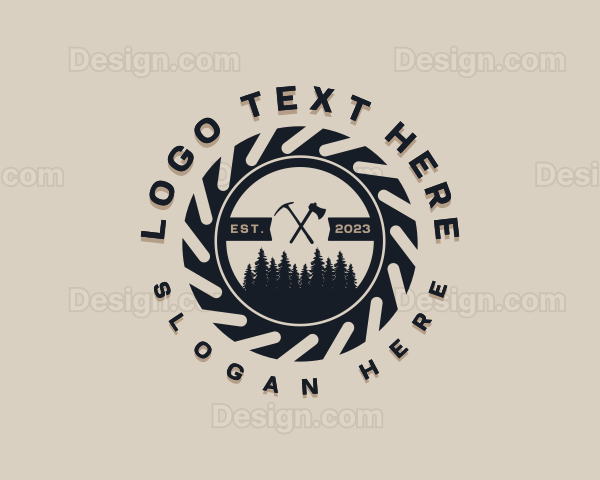 Woodwork Logging Lumberjack Logo