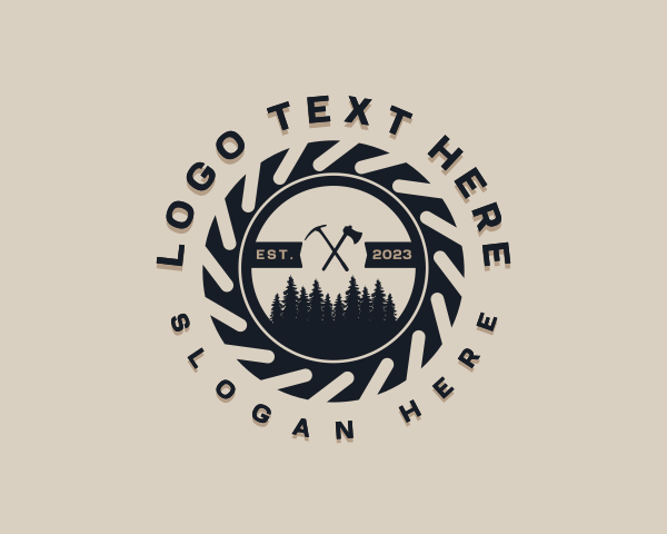 Woodwork Logging Lumberjack logo