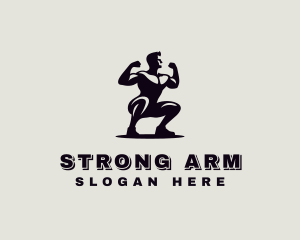 Bodybuilder Strong Man logo design