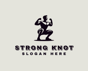 Bodybuilder Strong Man logo design