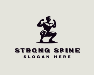 Bodybuilder Strong Man logo design