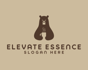 Hot Coffee Bear Logo