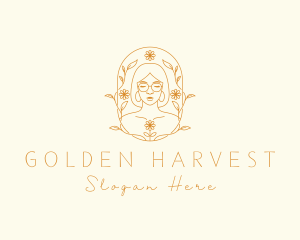 Golden Woman Beauty logo design