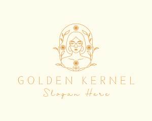 Golden Woman Beauty logo design