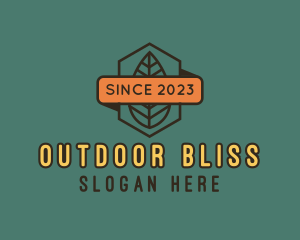 Leaf Badge Hexagon logo design